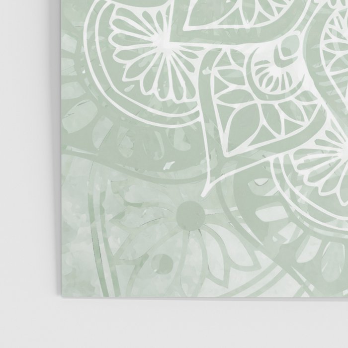 Mandala, Yoga Love, Sage Green, Boho Print Poster Gallery Image 3