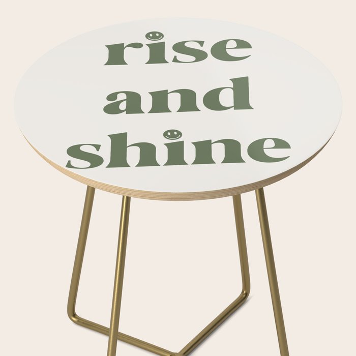 Rise And Shine Muted Green On Cream Side Table Gallery Image 2