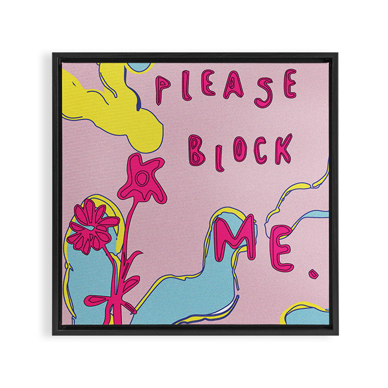 pls block me Framed Canvas Print Gallery Image 3
