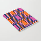 Colorful Retro Geometric Mod Portes Pattern Blue Orange Pink Magenta Notebook Gallery Image 2