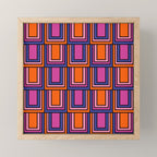 Colorful Retro Geometric Mod Portes Pattern Blue Orange Pink Magenta Mini Art Print Gallery Image 1