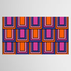 Colorful Retro Geometric Mod Portes Pattern Blue Orange Pink Magenta Tablecloth Gallery Image 2