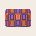 Colorful Retro Geometric Mod Portes Pattern Blue Orange Pink Magenta Bath Mat Gallery Image 1