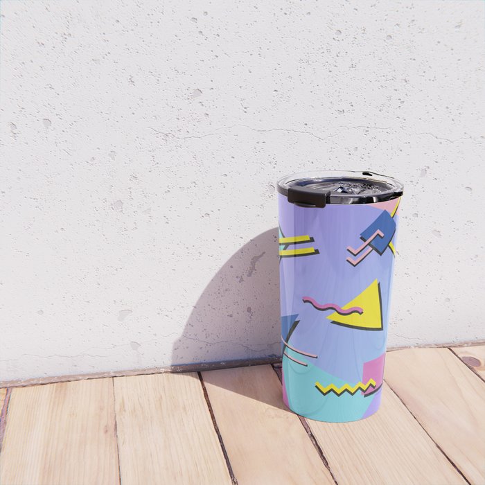 Memphis pattern 99 - 80s / 90s Retro Travel Mug Gallery Image 4