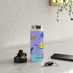 Memphis pattern 99 - 80s / 90s Retro Water Bottle Gallery Image 4