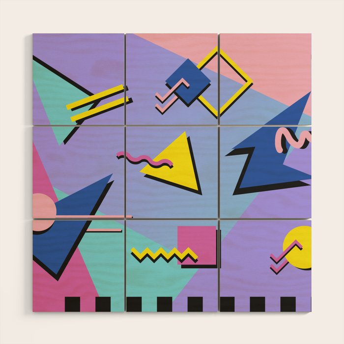 Memphis pattern 99 - 80s / 90s Retro Wood Wall Art Gallery Image 2