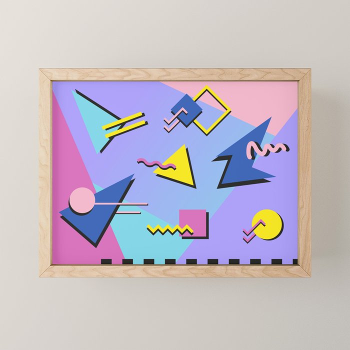 Memphis pattern 99 - 80s / 90s Retro Mini Art Print Gallery Image 1