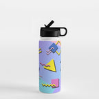 Memphis pattern 99 - 80s / 90s Retro Water Bottle Gallery Image 1