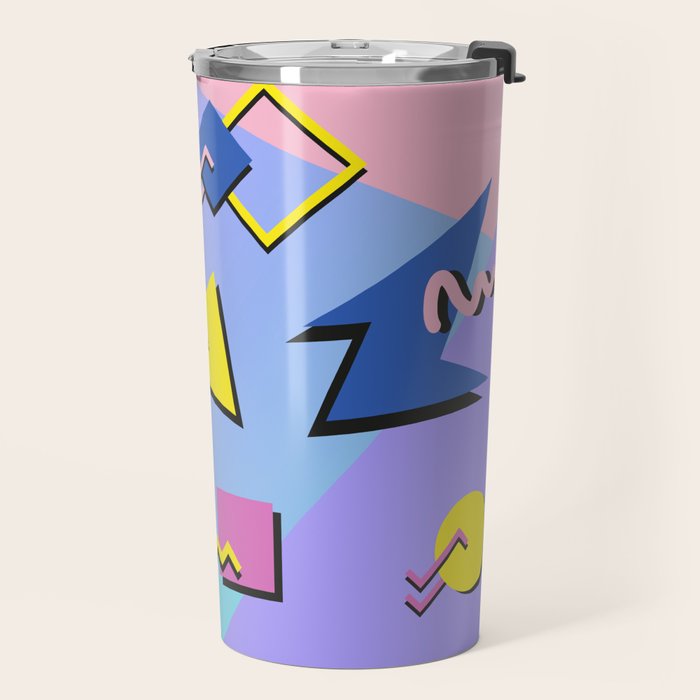 Memphis pattern 99 - 80s / 90s Retro Travel Mug Gallery Image 2