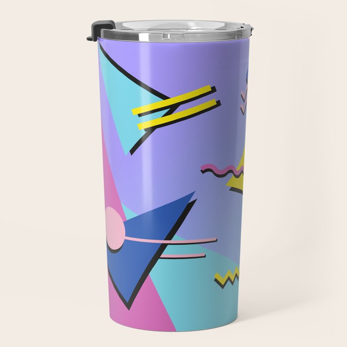 Memphis pattern 99 - 80s / 90s Retro Travel Mug Gallery Image 3