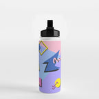 Memphis pattern 99 - 80s / 90s Retro Water Bottle Gallery Image 2