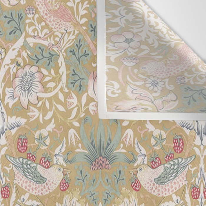 William Morris Strawberry Thief Gold Vintage Pattern Wall Tapestry Gallery Image 3