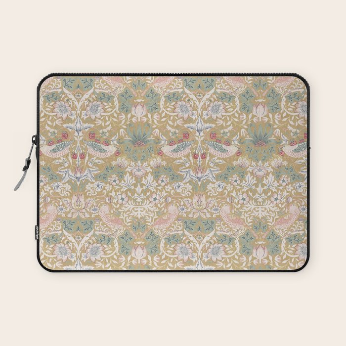William Morris Strawberry Thief Gold Vintage Pattern Laptop Sleeve Gallery Image 1