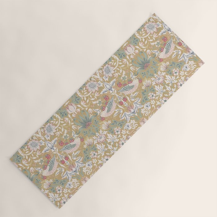 William Morris Strawberry Thief Gold Vintage Pattern Yoga Mat Gallery Image 1