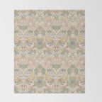 William Morris Strawberry Thief Gold Vintage Pattern Throw Blanket Gallery Image 2