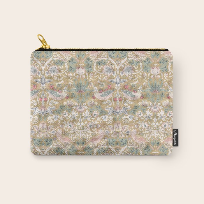 William Morris Strawberry Thief Gold Vintage Pattern Carry All Pouch Gallery Image 1