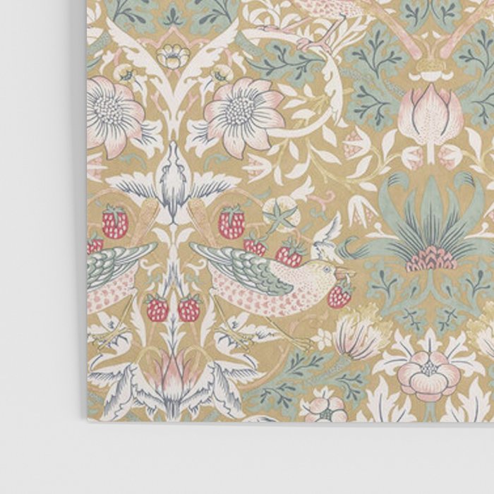 William Morris Strawberry Thief Gold Vintage Pattern Poster Gallery Image 3