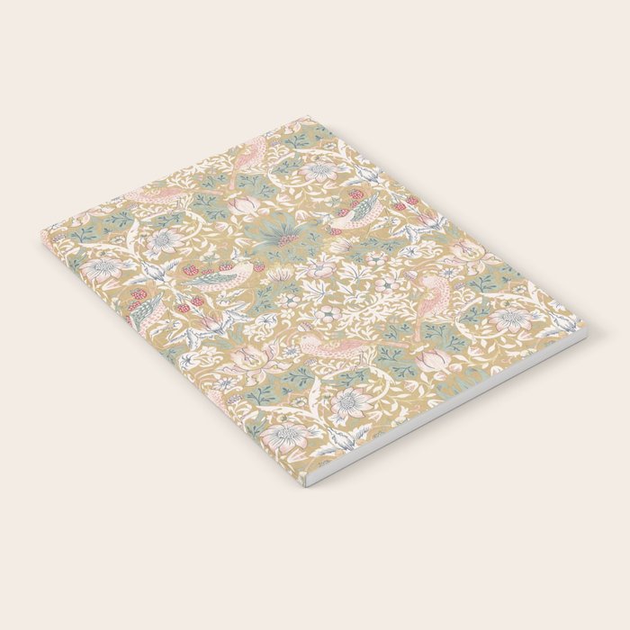 William Morris Strawberry Thief Gold Vintage Pattern Notebook Gallery Image 1