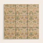 William Morris Strawberry Thief Gold Vintage Pattern Wood Wall Art Gallery Image 1