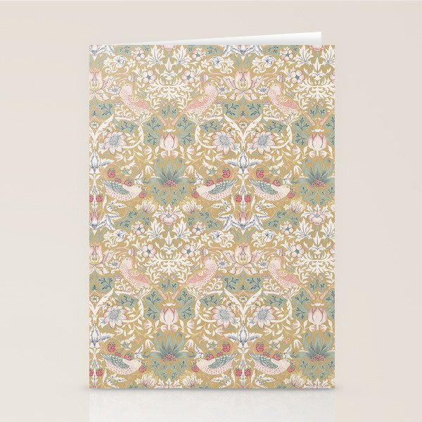 William Morris Strawberry Thief Gold Vintage Pattern Stationery Card Gallery Image 2