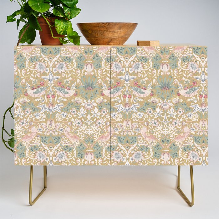 William Morris Strawberry Thief Gold Vintage Pattern Credenza Gallery Image 1