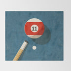 BILLIARDS / Ball 11 Throw Blanket Gallery Image 2
