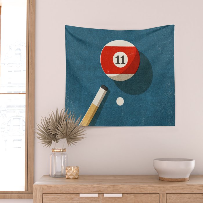 BILLIARDS / Ball 11 Wall Tapestry Gallery Image 2