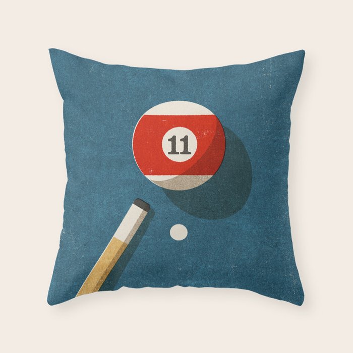 BILLIARDS / Ball 11 Throw Pillow Gallery Image 6