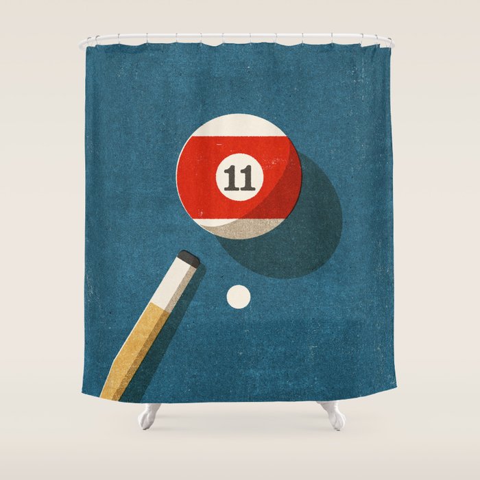 BILLIARDS / Ball 11 Shower Curtain Gallery Image 1