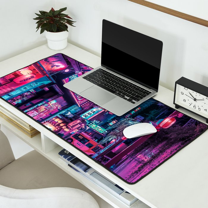 Magic of Cyberpunk Japan Desk Mat Gallery Image 2