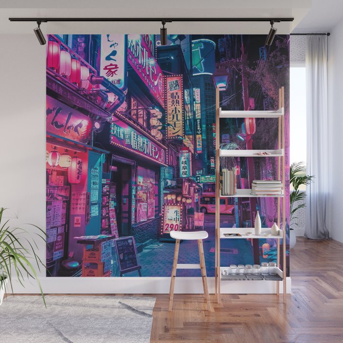 Magic of Cyberpunk Japan Wall Mural