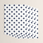 Navy Blue Swiss Cross Pattern Wrapping Paper Gallery Image 3