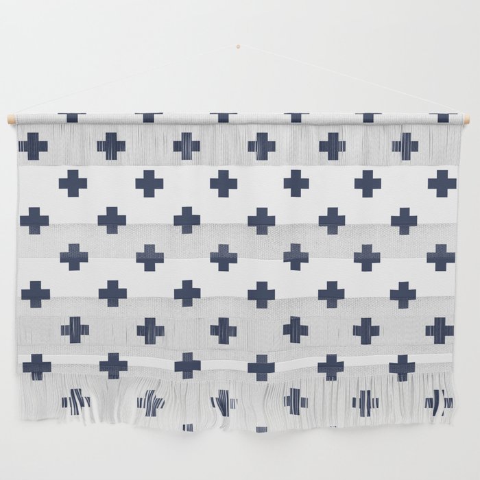 Navy Blue Swiss Cross Pattern Wall Hanging Gallery Image 1