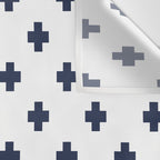 Navy Blue Swiss Cross Pattern Wall Tapestry Gallery Image 3