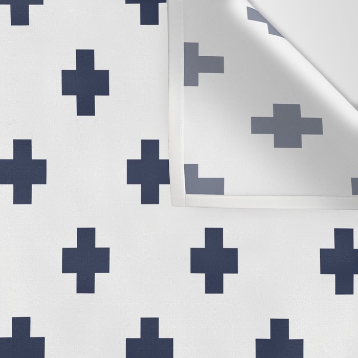 Navy Blue Swiss Cross Pattern Wall Tapestry Gallery Image 3