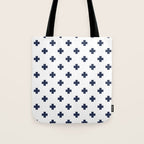 Navy Blue Swiss Cross Pattern Tote Bag Gallery Image 1