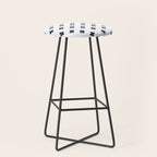 Navy Blue Swiss Cross Pattern Stool Gallery Image 1