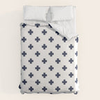 Navy Blue Swiss Cross Pattern Duvet Cover Gallery Image 6