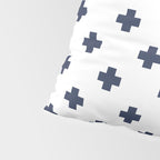 Navy Blue Swiss Cross Pattern Pillow Sham Gallery Image 4