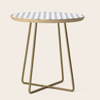 Navy Blue Swiss Cross Pattern Side Table Gallery Image 1