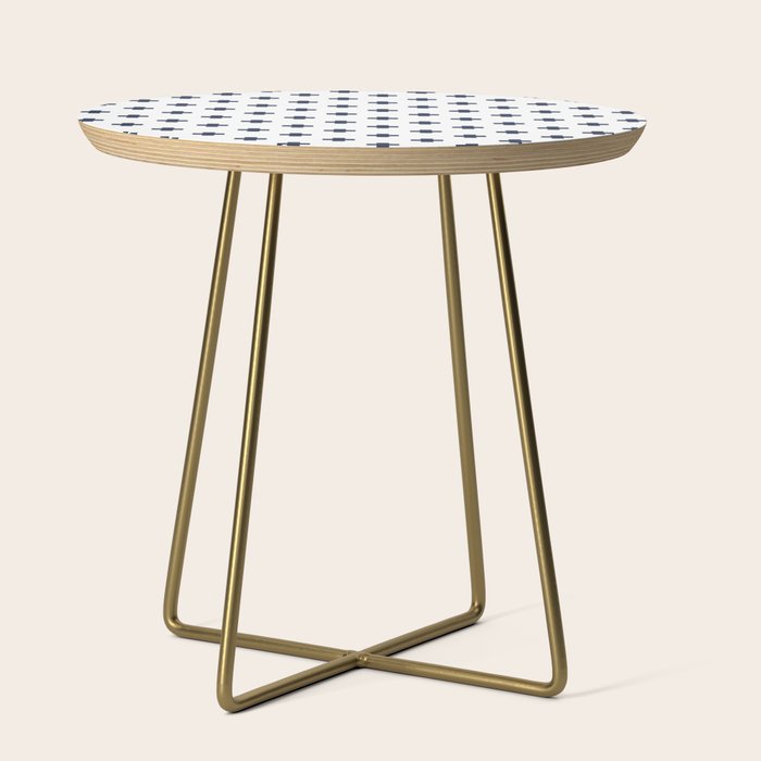 Navy Blue Swiss Cross Pattern Side Table Gallery Image 1