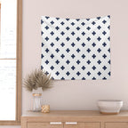 Navy Blue Swiss Cross Pattern Wall Tapestry Gallery Image 2