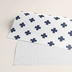 Navy Blue Swiss Cross Pattern Wrapping Paper Gallery Image 2