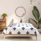 Navy Blue Swiss Cross Pattern Comforter Gallery Image 3