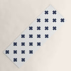 Navy Blue Swiss Cross Pattern Yoga Mat Gallery Image 1