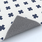 Navy Blue Swiss Cross Pattern Rug Gallery Image 4