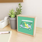 Golf Cart Golden Retriever Mini Art Print Gallery Image 2