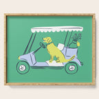 Golf Cart Golden Retriever Serving Tray Gallery Image 1