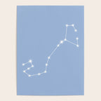 Scorpio Zodiac Star Constellation Line Art Sky Blue Poster Gallery Image 4
