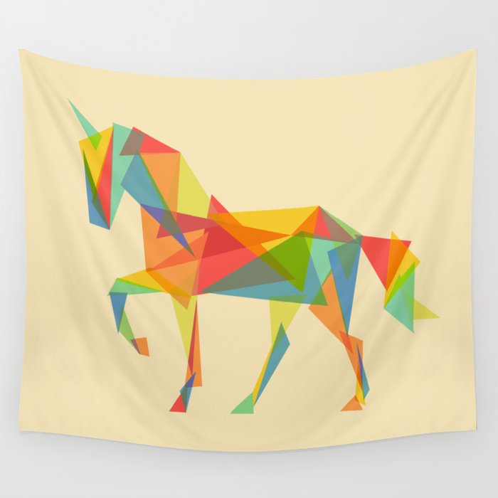 Fractal Geometric Unicorn Wall Tapestry Gallery Image 4